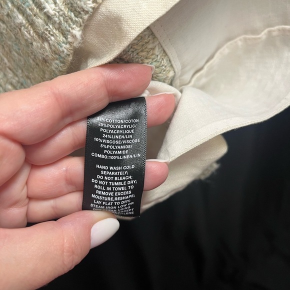 Lafayette 148 New York Textured Linen Gem and Cream Sweater - Picture 14 of 15